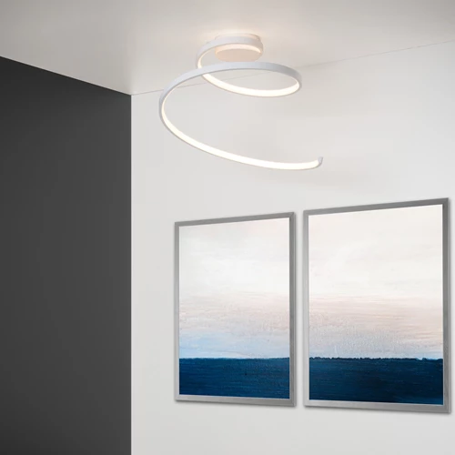 Lucide MAXENCE - Plafonnière - Ø 46 cm - LED 3 StepDim - 1x24W 3000K - Wit - sfeer 1